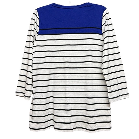 Kim Rogers Blue and White Striped Top Size Large - Picture 2 of 4